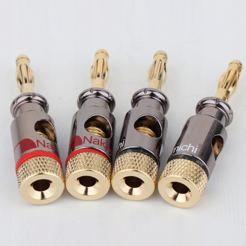 WTYKI GŁOŚNIKOWE BANANOWE GNIAZDO NAKAMICHI BI-AMP BI-WIRE 2szt Model HQ High-End OFC 24k Gold Bi Amp Bi Wire