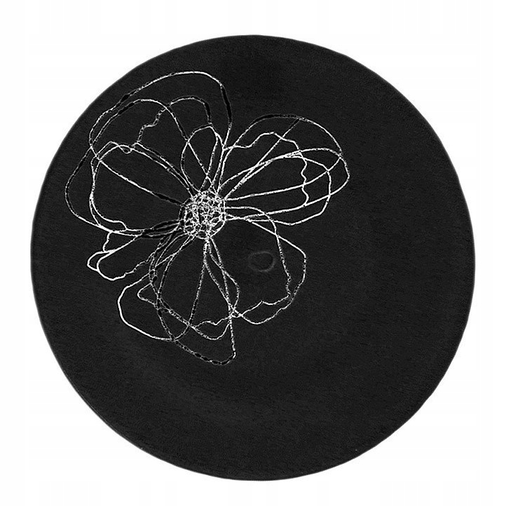 Černý Elegantní vlněný baret zdobený aplikací Polský