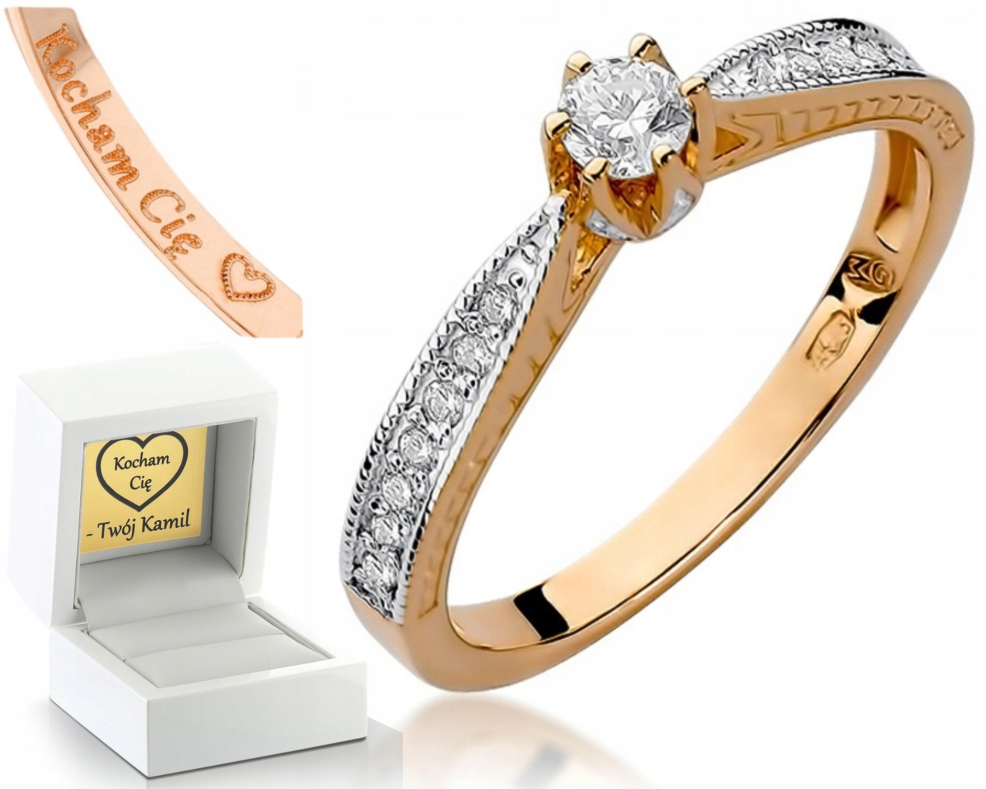 Růžové Zlato Prstýnek Brilianty 0,30 Ct 585