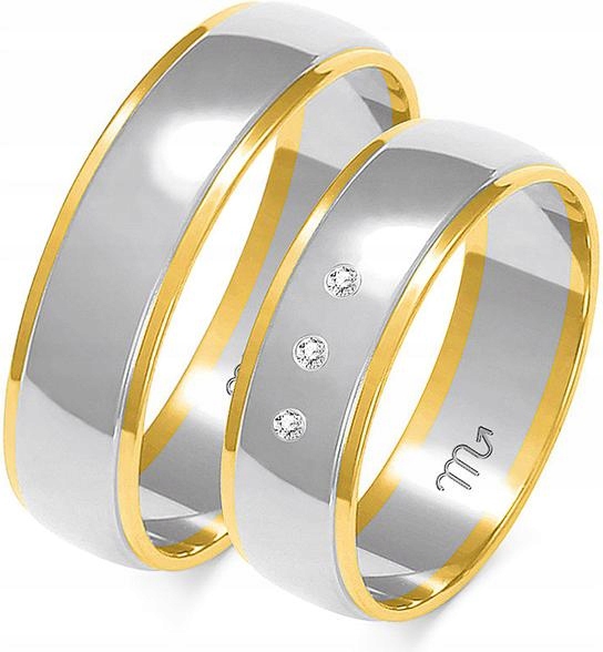 Snubní prsten z bílého zlata 585 svatba Velikost 31, nadčasový, s gravírováním