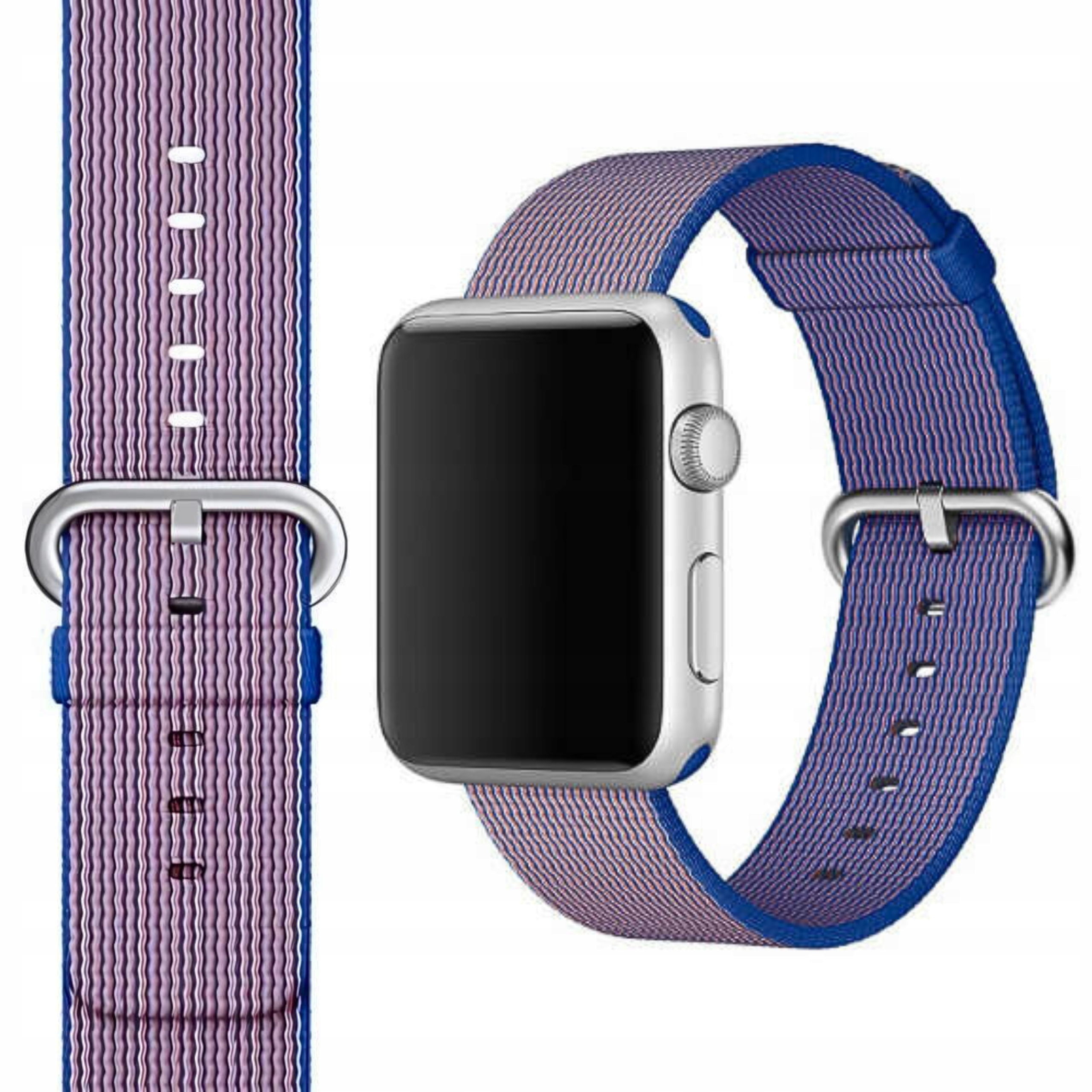 Apple Watch 38 mm Originální Řemínek fialový modrý Woven Nylon Royal Blue