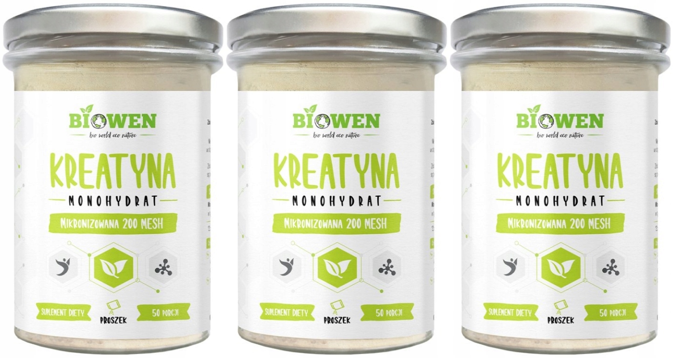 3x Kreatin Monohydrát 250 g Biowen Tréninková výkonnost Silné svaly