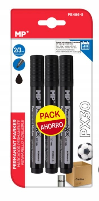 MARKER PERMANETNY 3 SZTUKI CZARNY