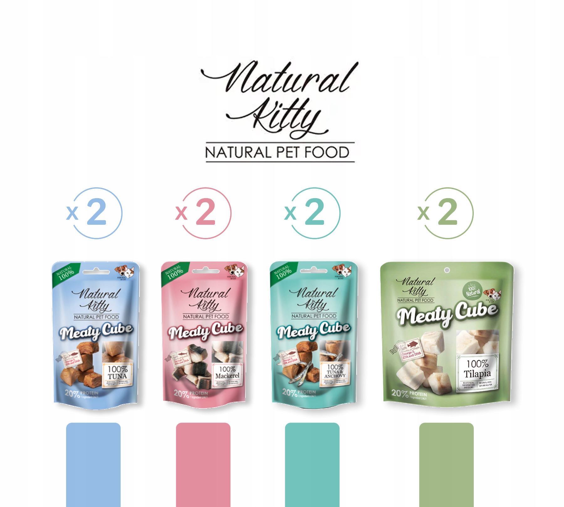 Levně Natural Kitty Premium mix chutí Psí pamlsek 100% 8x60g