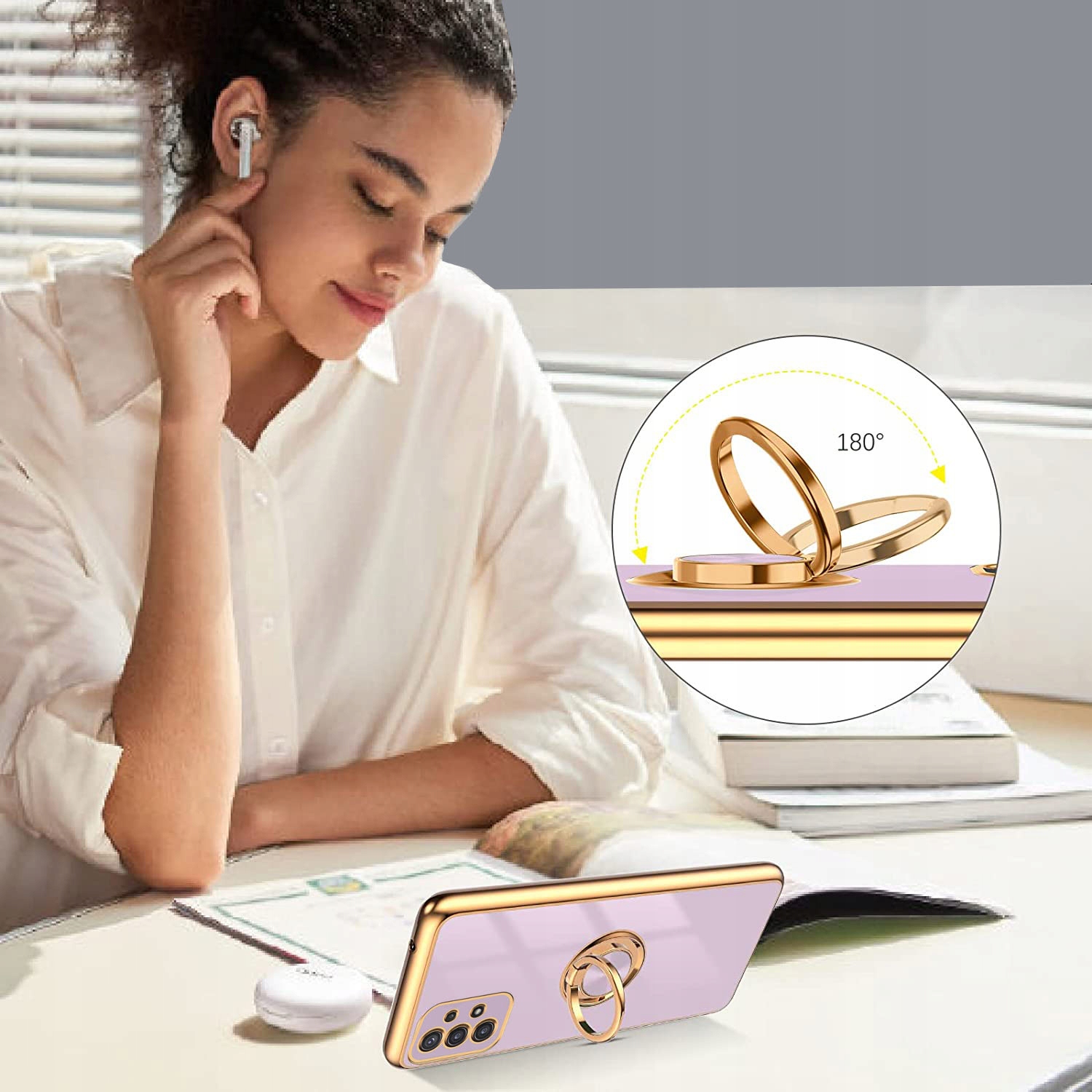 ETUI FLEXI RING DO SAMSUNG A13 4G +SZKŁO Funkcje pochłanianie wstrząsów