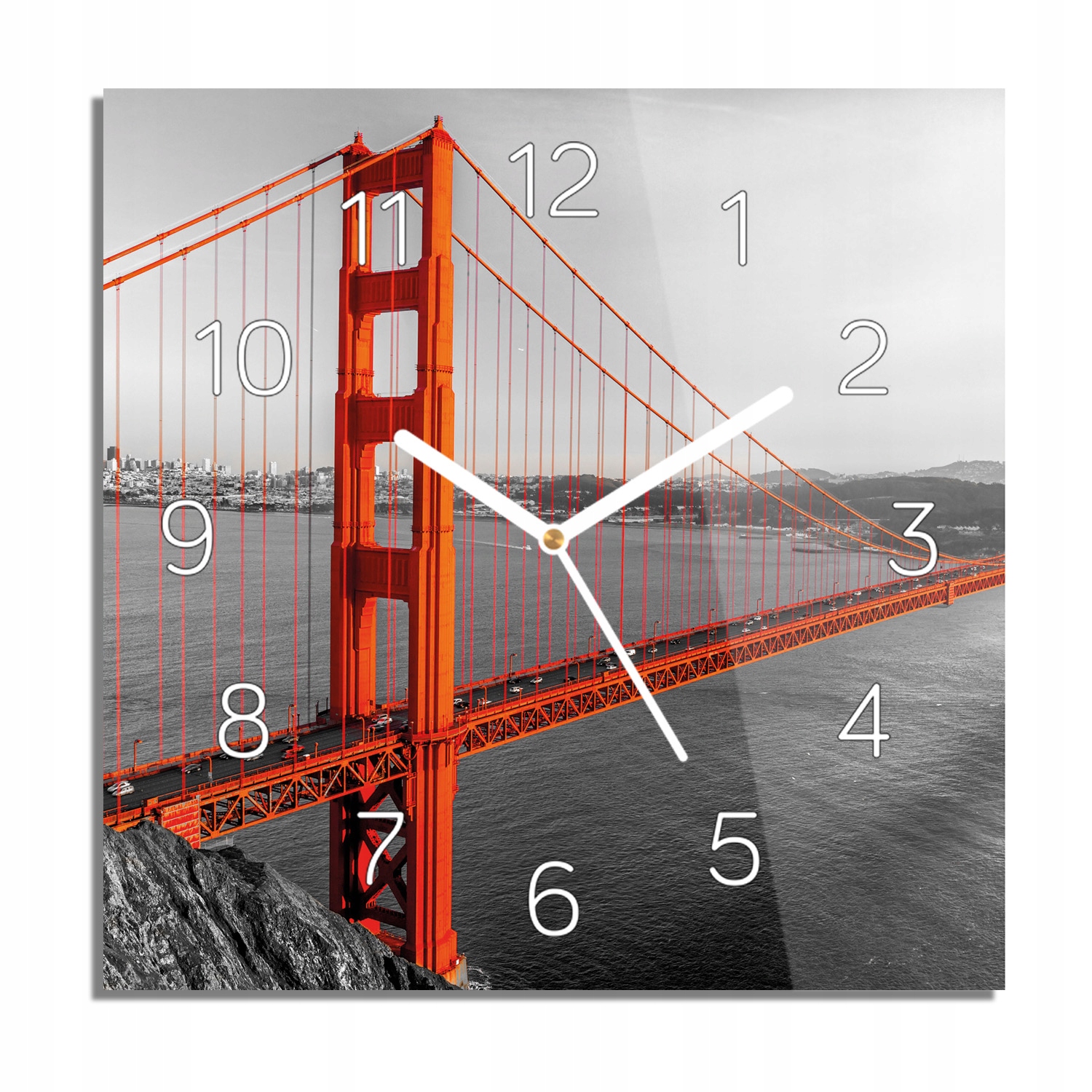 

Most Golden Gate foto-zegar cichy 30x30 do salonu