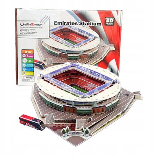 Stadion Piłkarski Emirates Arsenal Fc Londyn Puzzle 3D 105 Elem. Dla Kibica