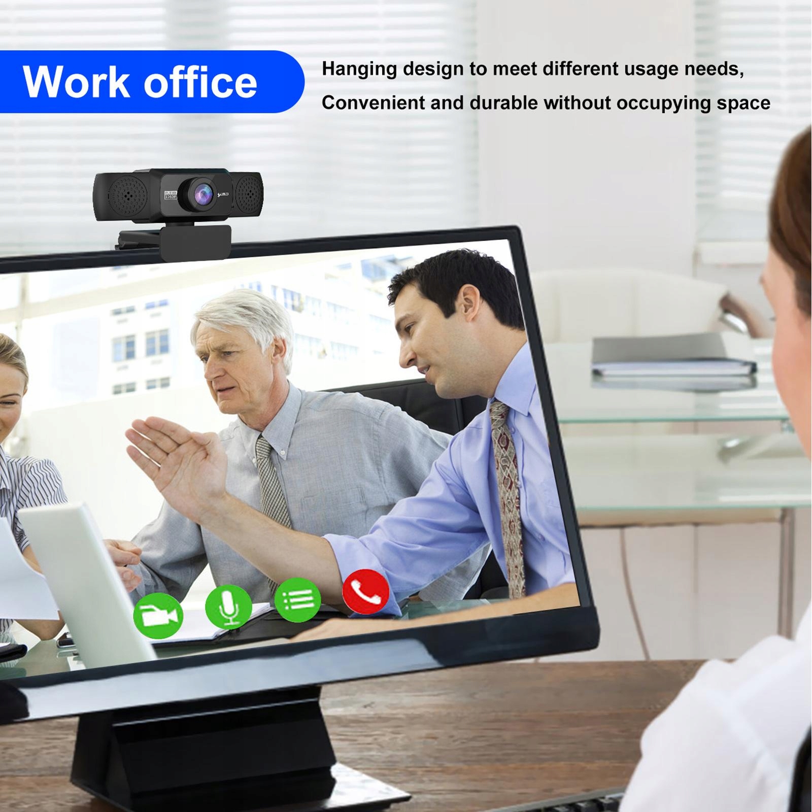 Kamera internetowa z mikrofonem, kamera internetowa 1080P do komputera stacjonarnego/laptopa, komputer do transmisji strumieniowej Marka bez marki