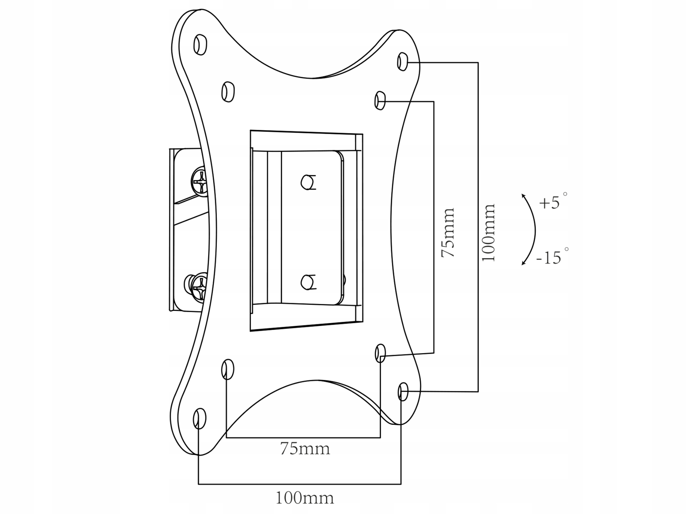 MOCNY UCHWYT WIESZAK ŚCIENNY TV MONITORA SLIM REGULOWANY 10-32 CALE VESA Model 76-852