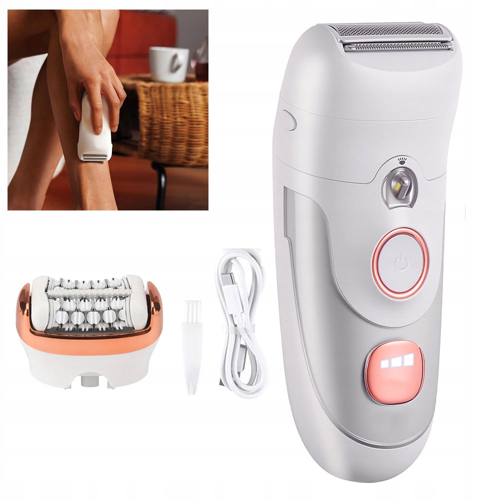 Holicí Strojek Dámský Depilátor 2v1 pro ženy na bikiny a nohy, voděodolný, Usb