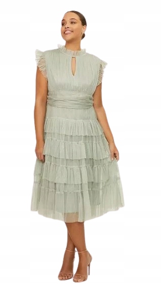 0A1E1_A* Coast Šaty Plus Size Šedá MIDI 54 EU54 54