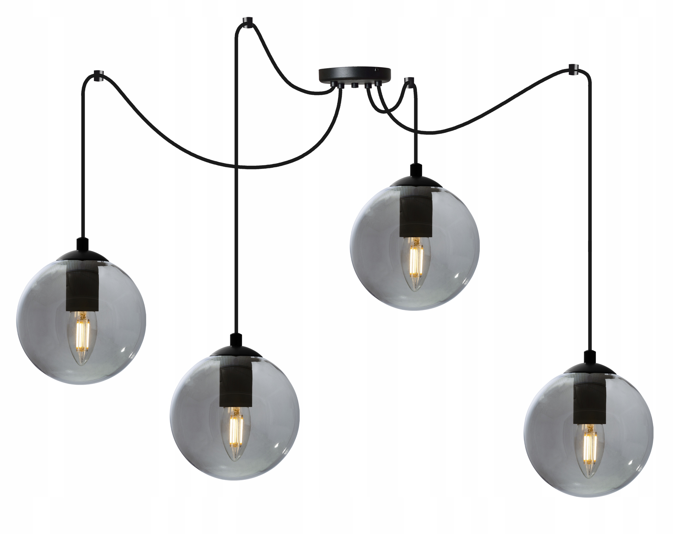 Závěsná Stropní Lampa Skleněná Koule Pavouk Led