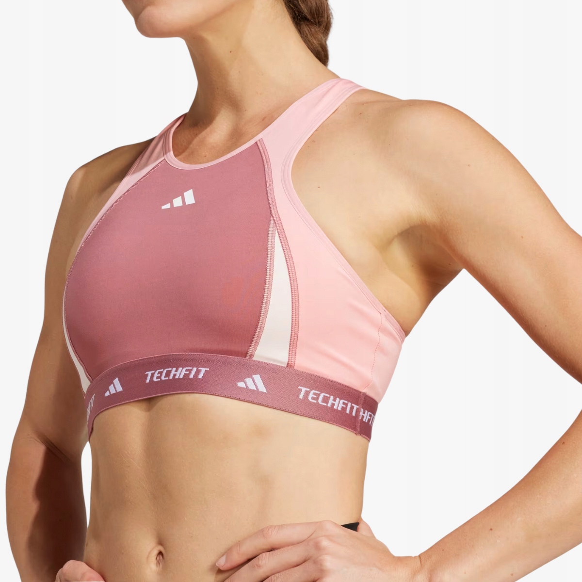 Biustonosz Kompresyjny Adidas TechFit Treningowy Oddychający Fitness r. S