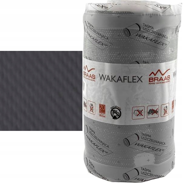 Taśma dekarska kominowa opierzeniowa Wakaflex 28cmx10mb szary