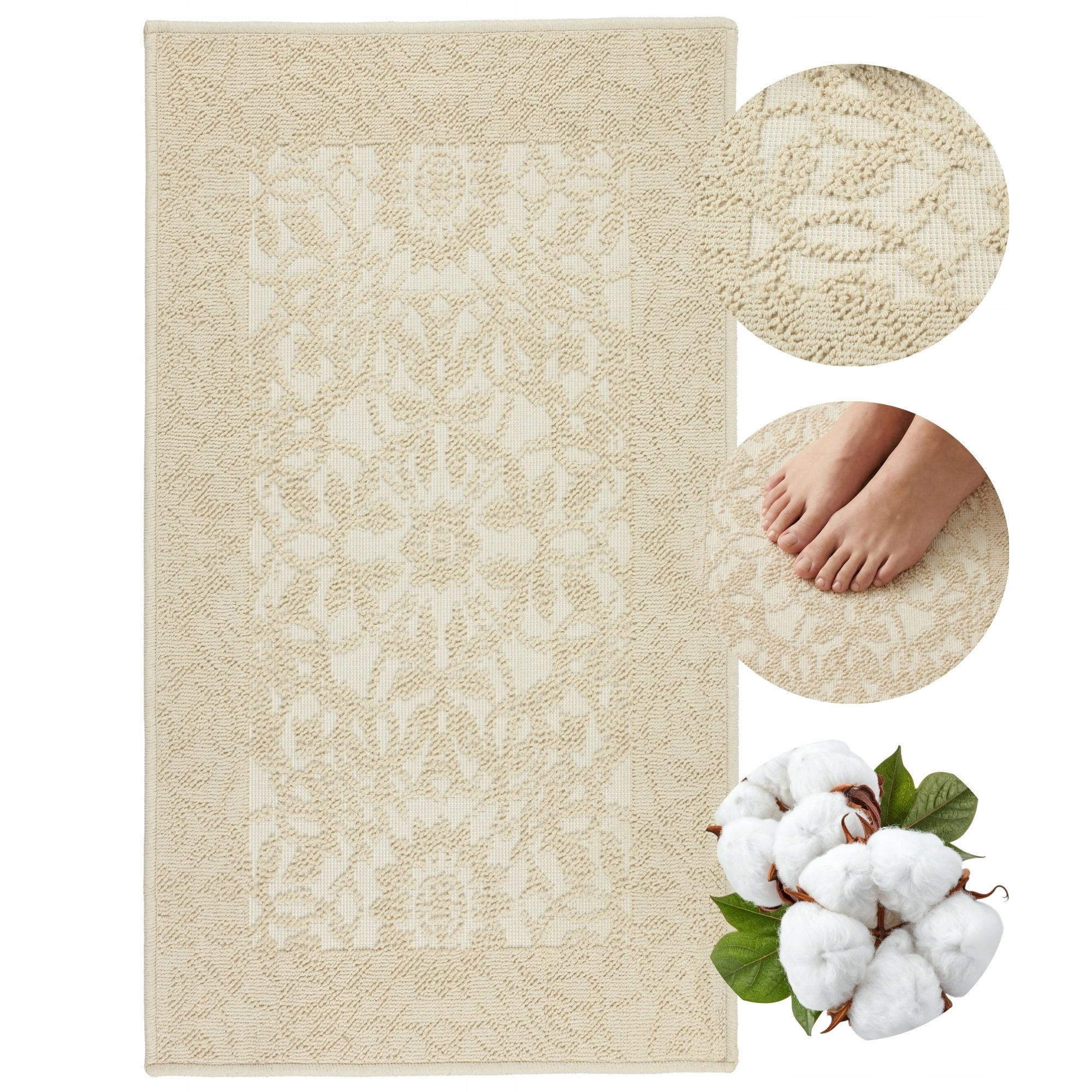 Koupelnový koberec Velký bavlněný Protiskluzový 73x135 Savý Lze prát