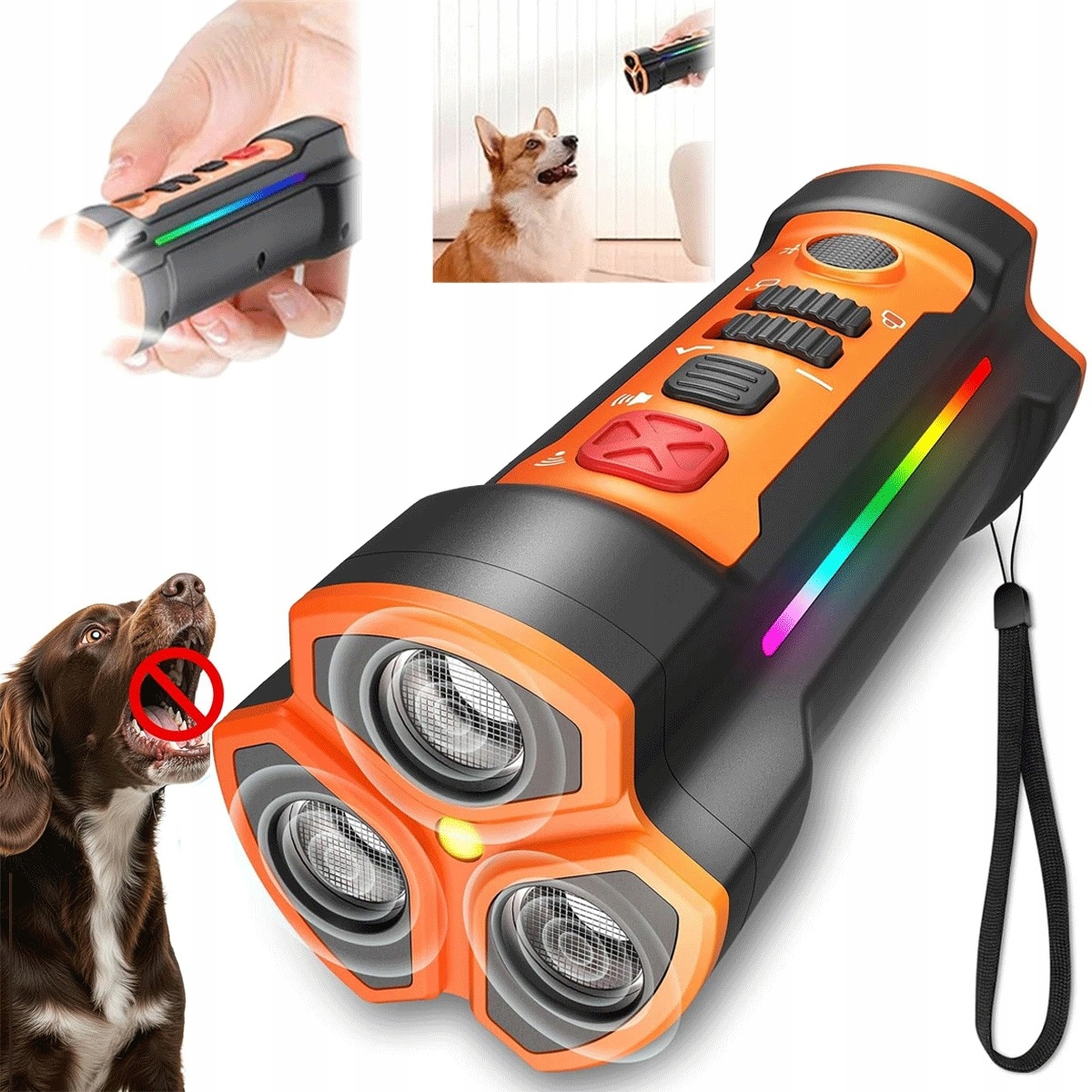 Levně Ultrazvukové Led Zařízení Proti Štěkání, Nabíjení Přes Usb 2 Hodiny