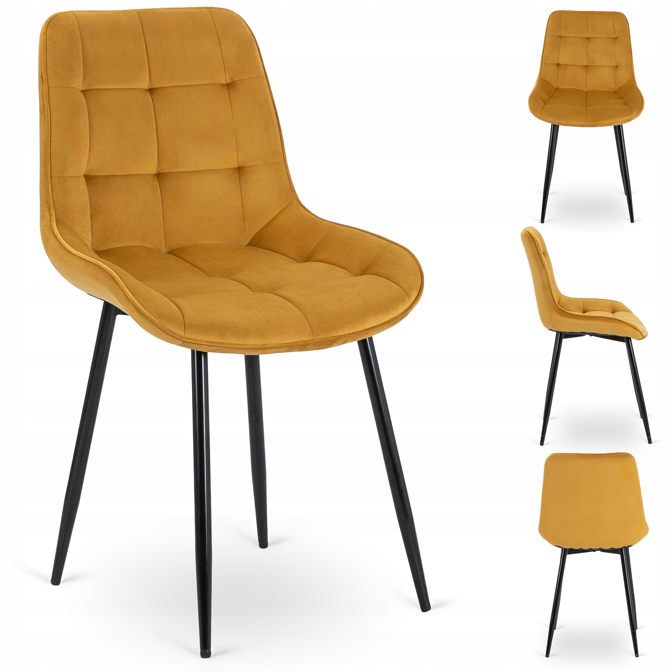 Čalouněná židle Velurová do obývacího pokoje Kuchyňská židle Hořčicová Chris