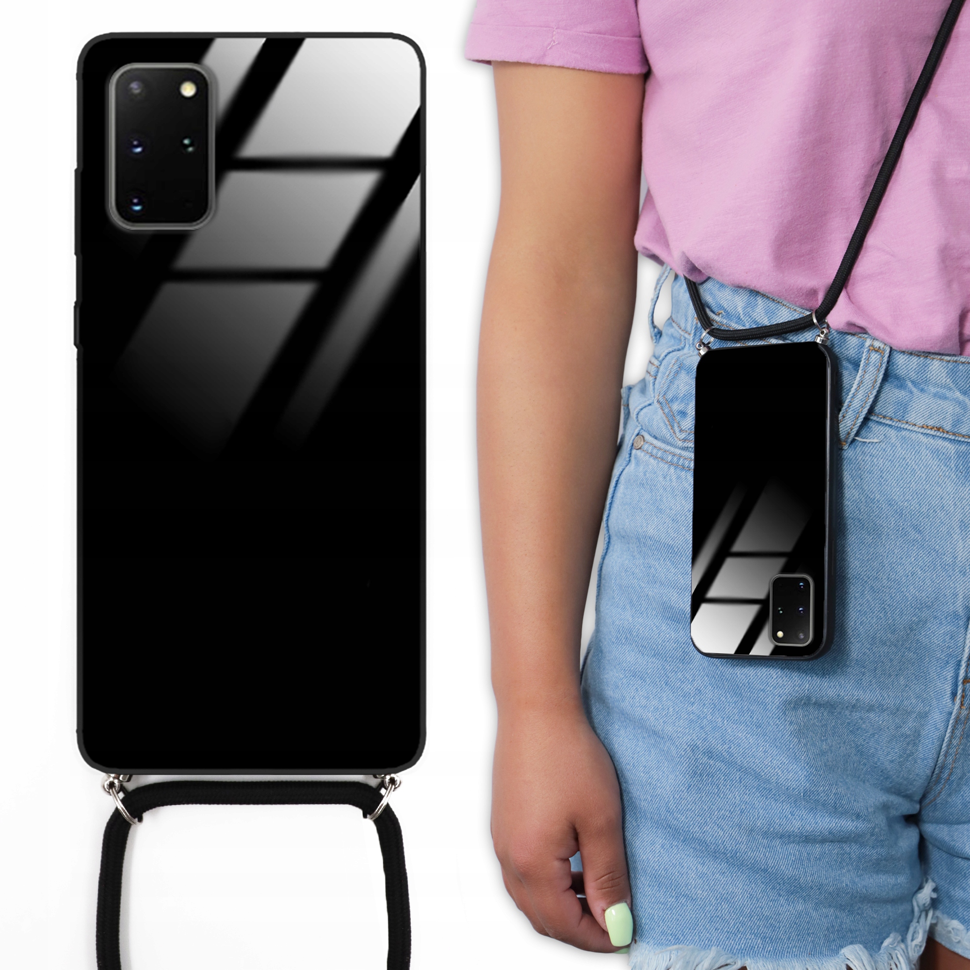 

Etui Cross Glam do Samsung S20 Plus Sznurek Czarny