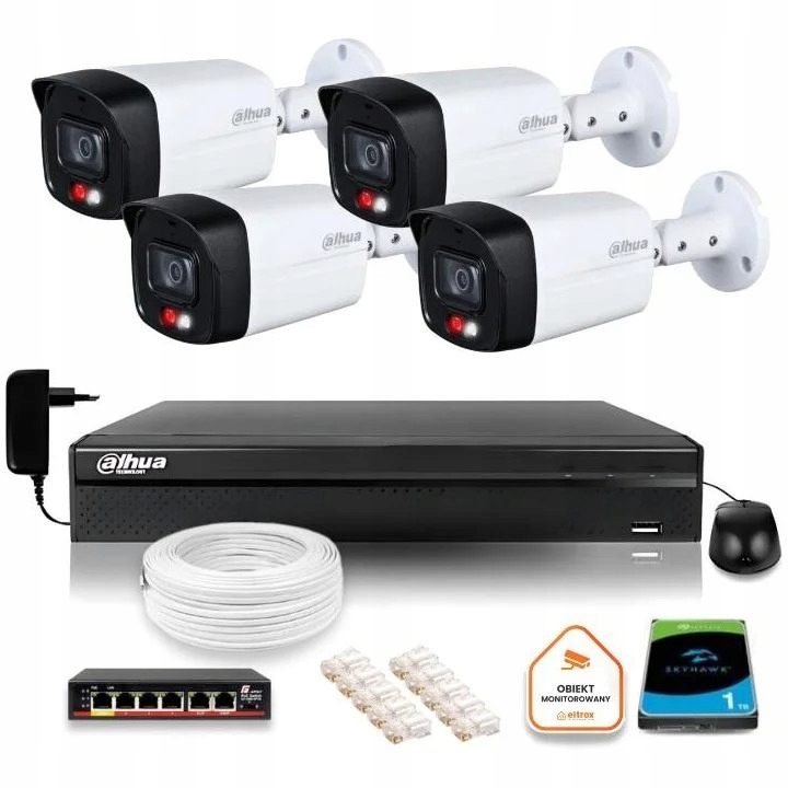 Sada monitorovania domu Ip 4x IPC-HFW1839TC-A-IL-0280B-S6 8MPx IR30m