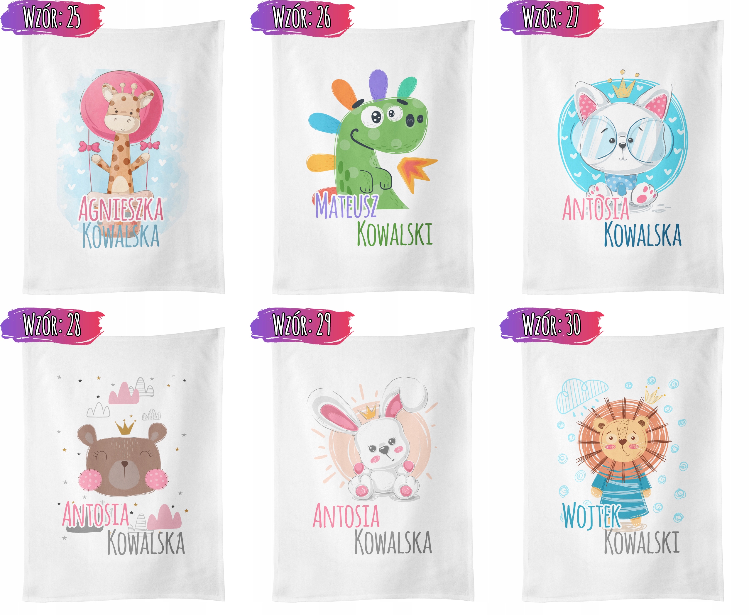 Ręcznik do przedszkola 30x50 z IMIENIEM Dziecięcy Marka inna marka