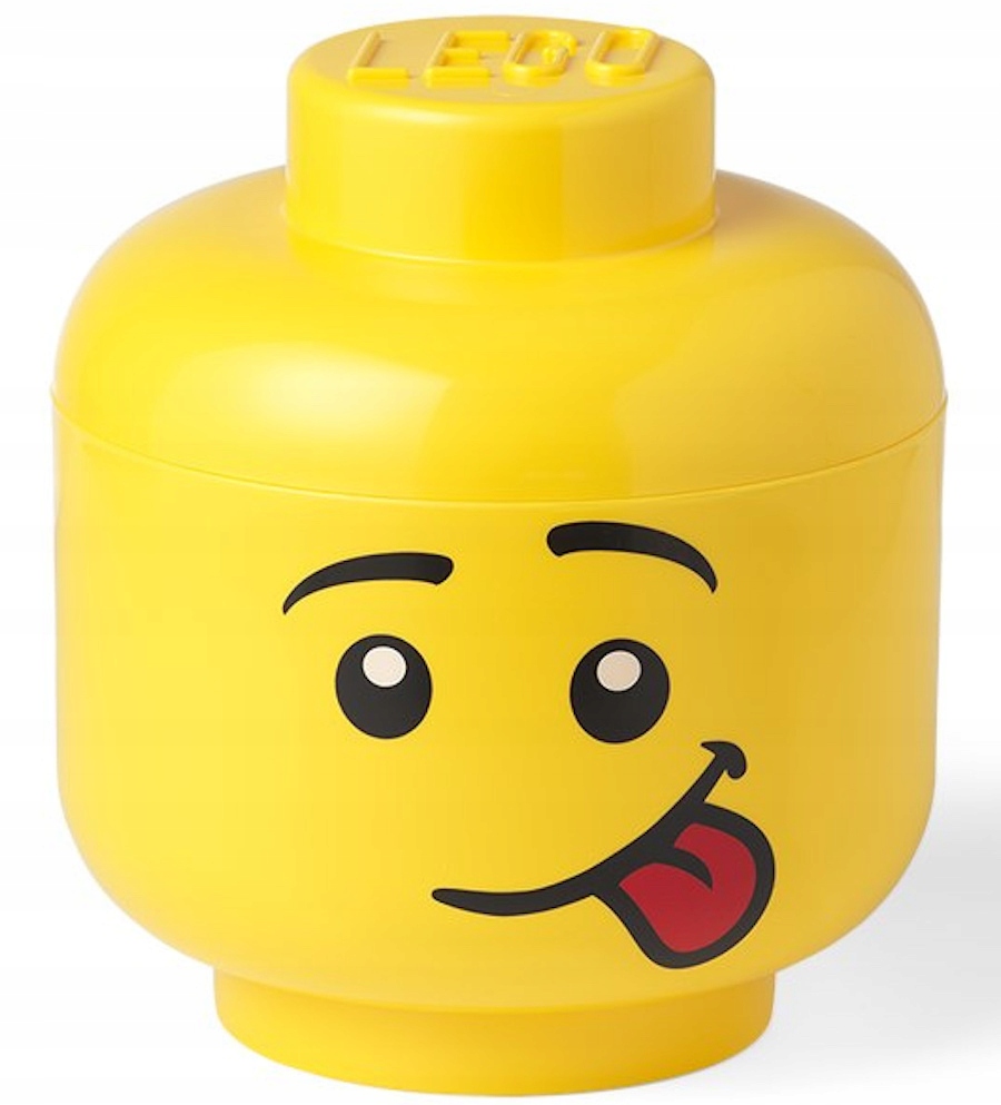 Lego Duża Głowa Chłopiec Gapcio Z Językiem Pojemnik Roz. L 27 CM Poj. 8,5 L