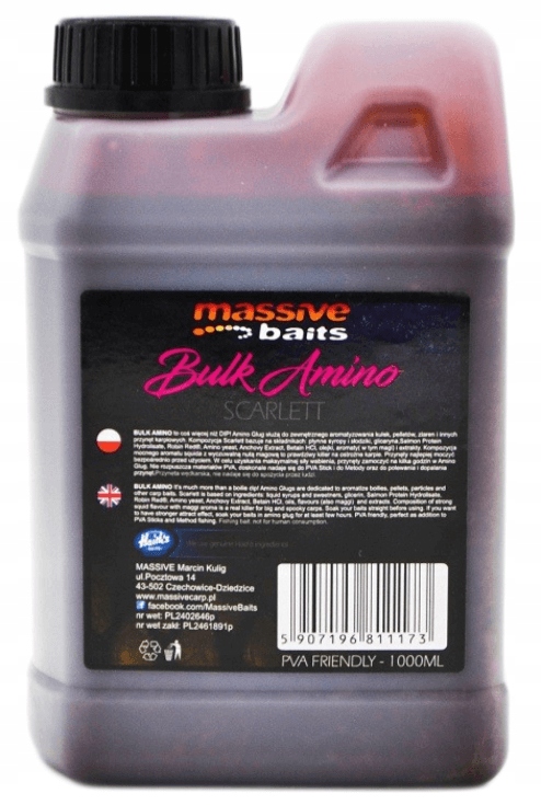 Zálivka Massive Baits Bulk Amino Scarlett 1L
