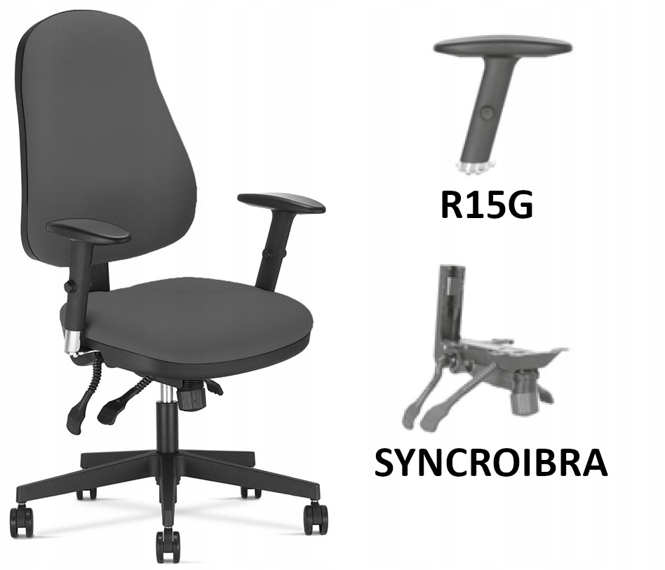Ergonomiczne krzesło młodzieżowe fotel obrotowy Offix R15 C38 c.szary Ns