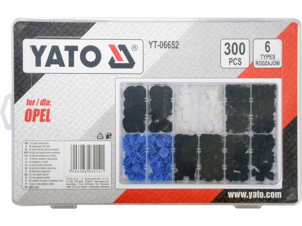 SPINKI SAMOCHODOWE OPEL KOMPLET YATO 300 szt. Marka Yato