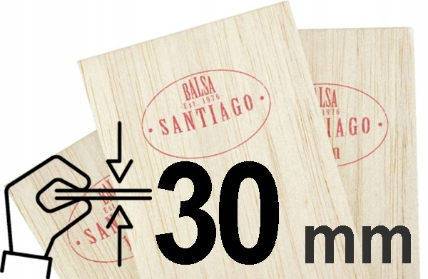 Balsová Prkénka 30 mm Modelářské Desky A Dřevo 1m 100cm Středně Tvrdá