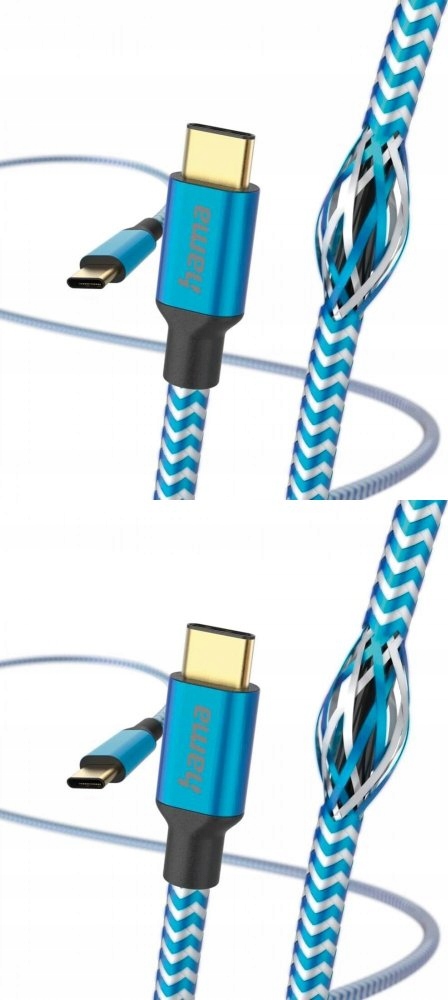 Kabel do telefonu Reflected 2x Usb-c 1,5M Hama niebieski x2