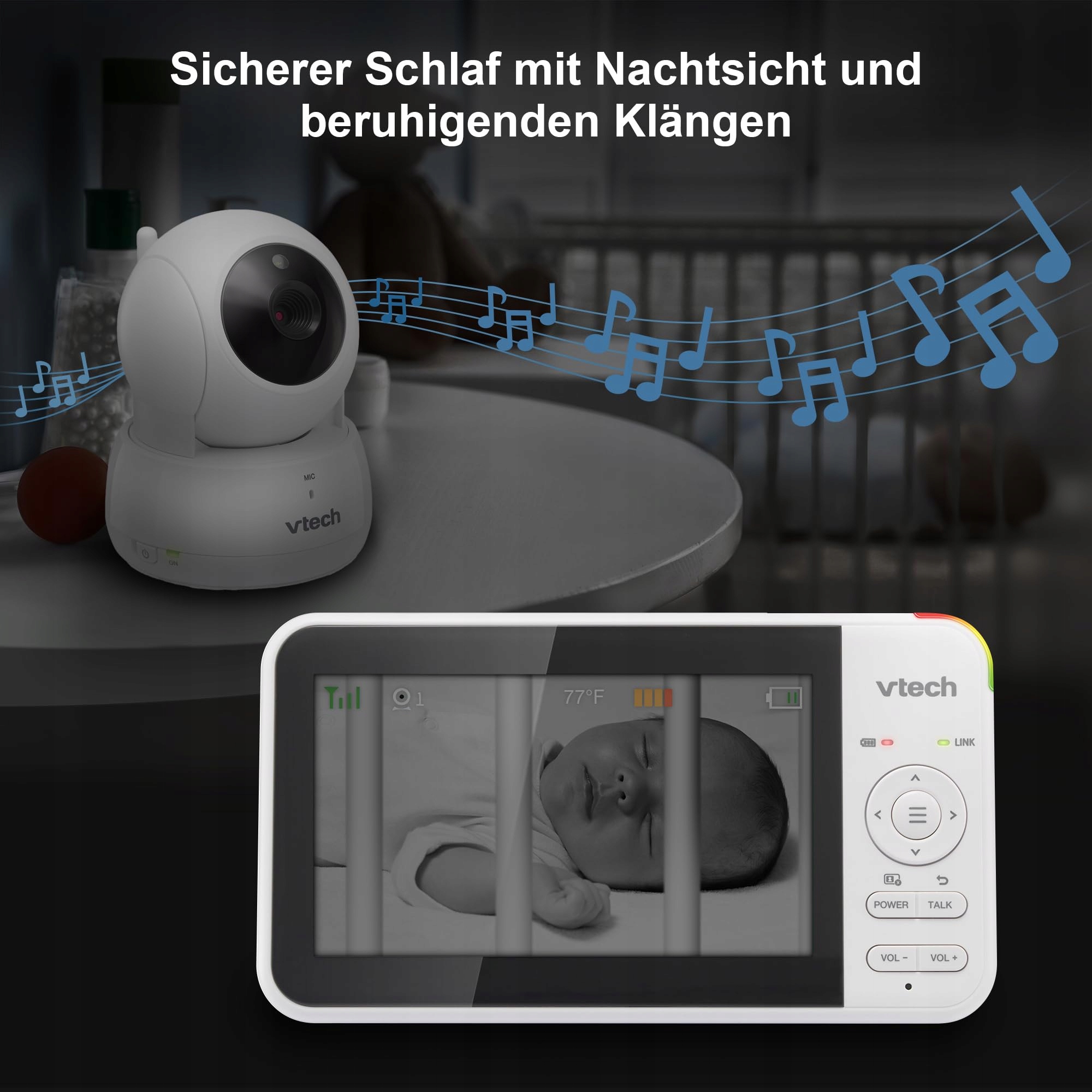 VTECH Niania Elektroniczna Kamera 5 Calowy Ekran 31h Bateria HD Nocna Wizja — miniatura 7