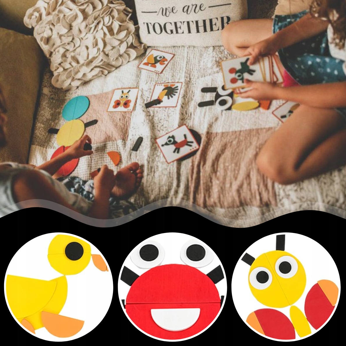 PUZZLE UKŁADANKA MONTESSORI DREWNIANE KLOCKI MOZAIKA LOGICZNA DREWNIANA GRA Płeć chłopcy dziewczynki