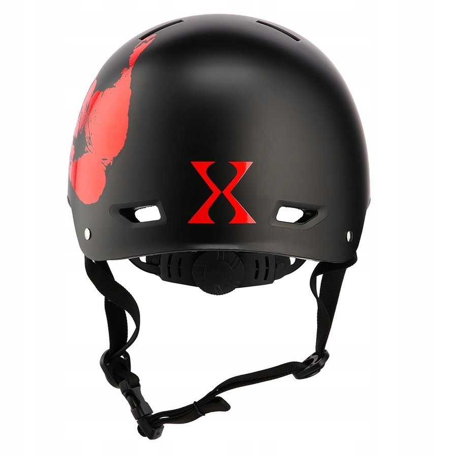 Regulowany Kask Na Rolki Rower Deskorolkę Orzeszek + Zestaw Ochraniaczy L Kolor czarny