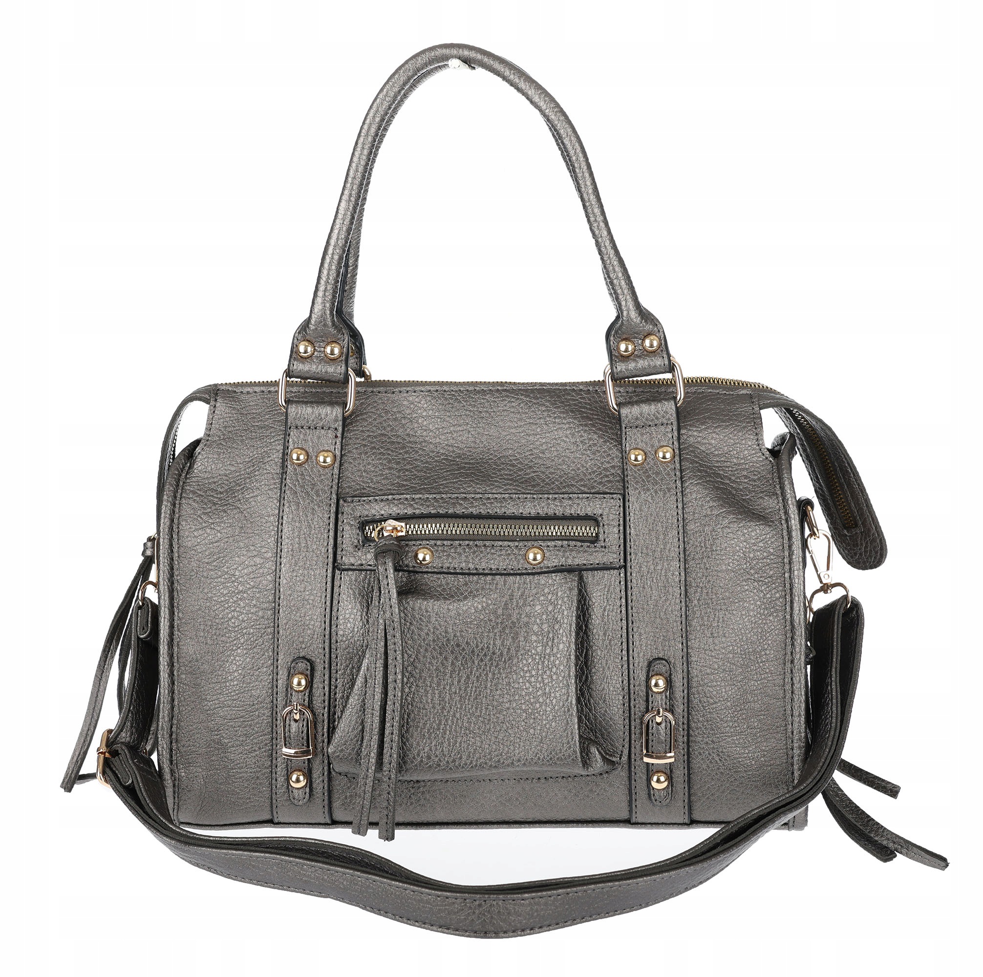 Dámská shopper kabelka A4 kufřík elegantní taška do práce HJ812 Šedá