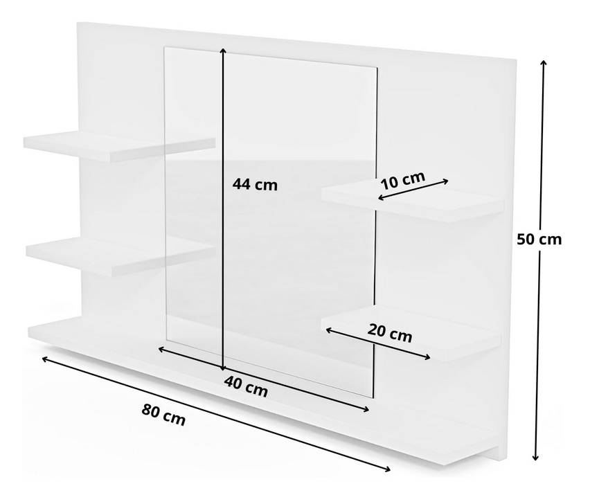 Białe lustro z półkami do łazienki 80/50 LED Stan opakowania oryginalne