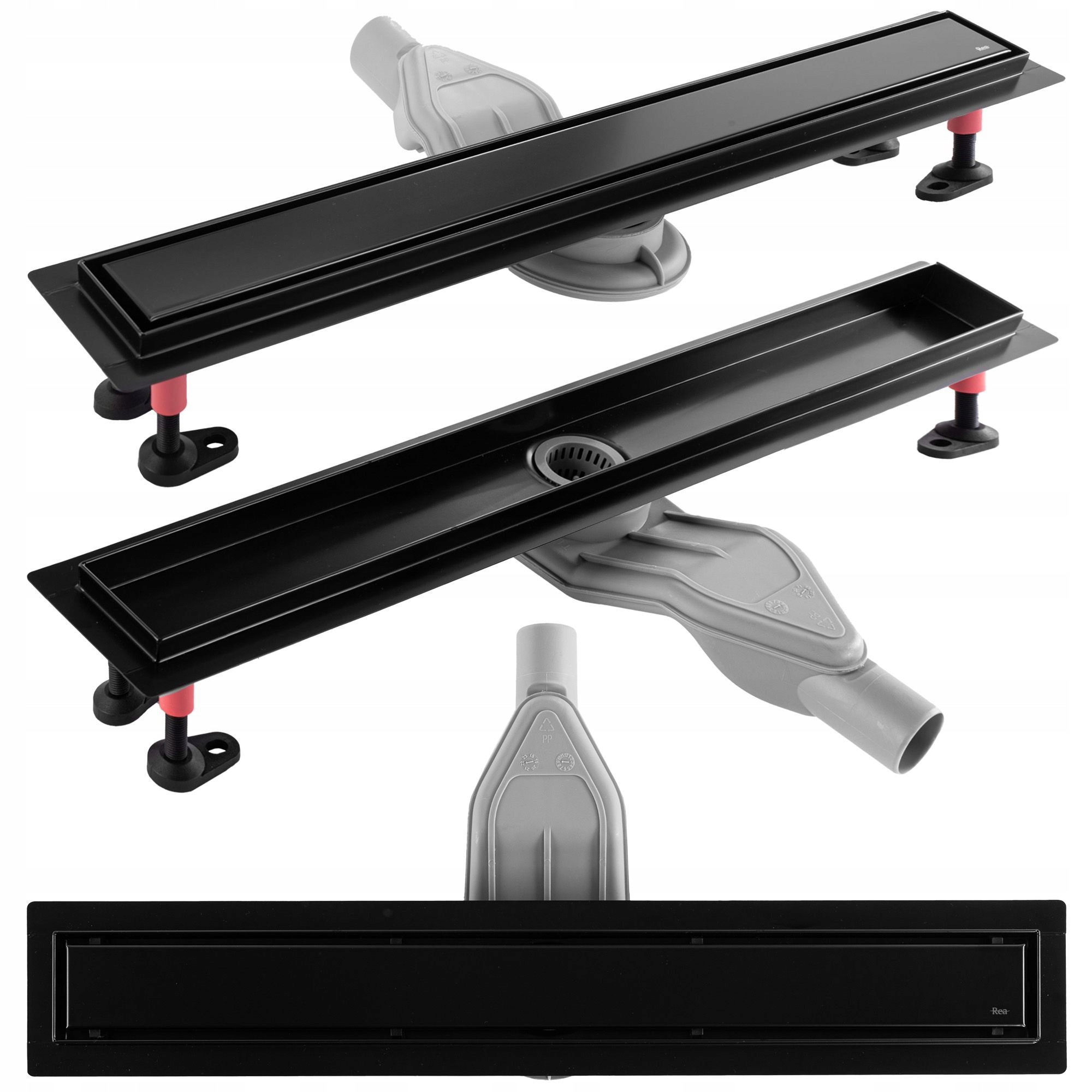 Lineárny odtok Neox Superflow čierny Nízkoprofilový 70 cm