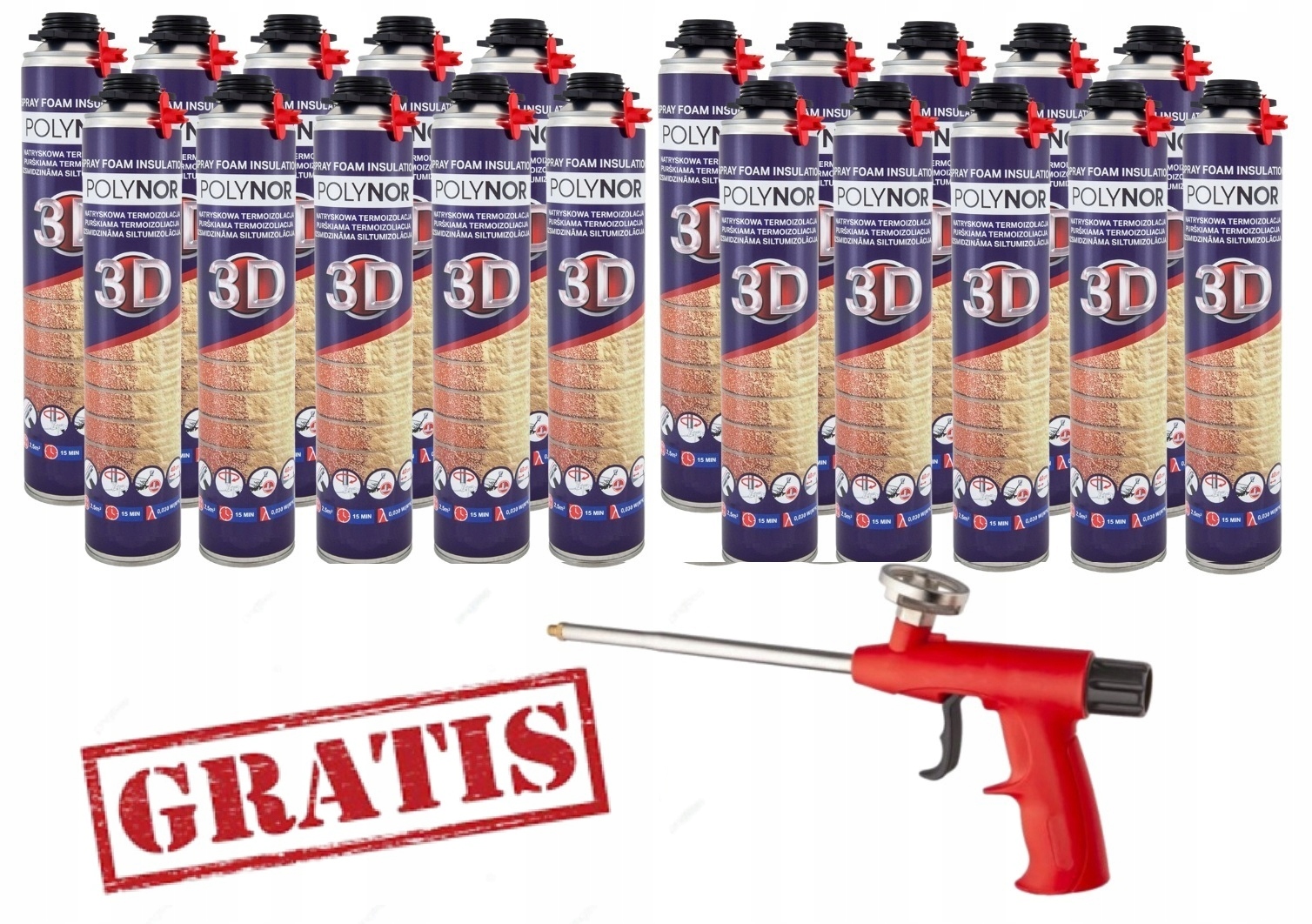 Polynor 3D tepelně izolační stříkaná pěna pur pěna Izolace Dárek