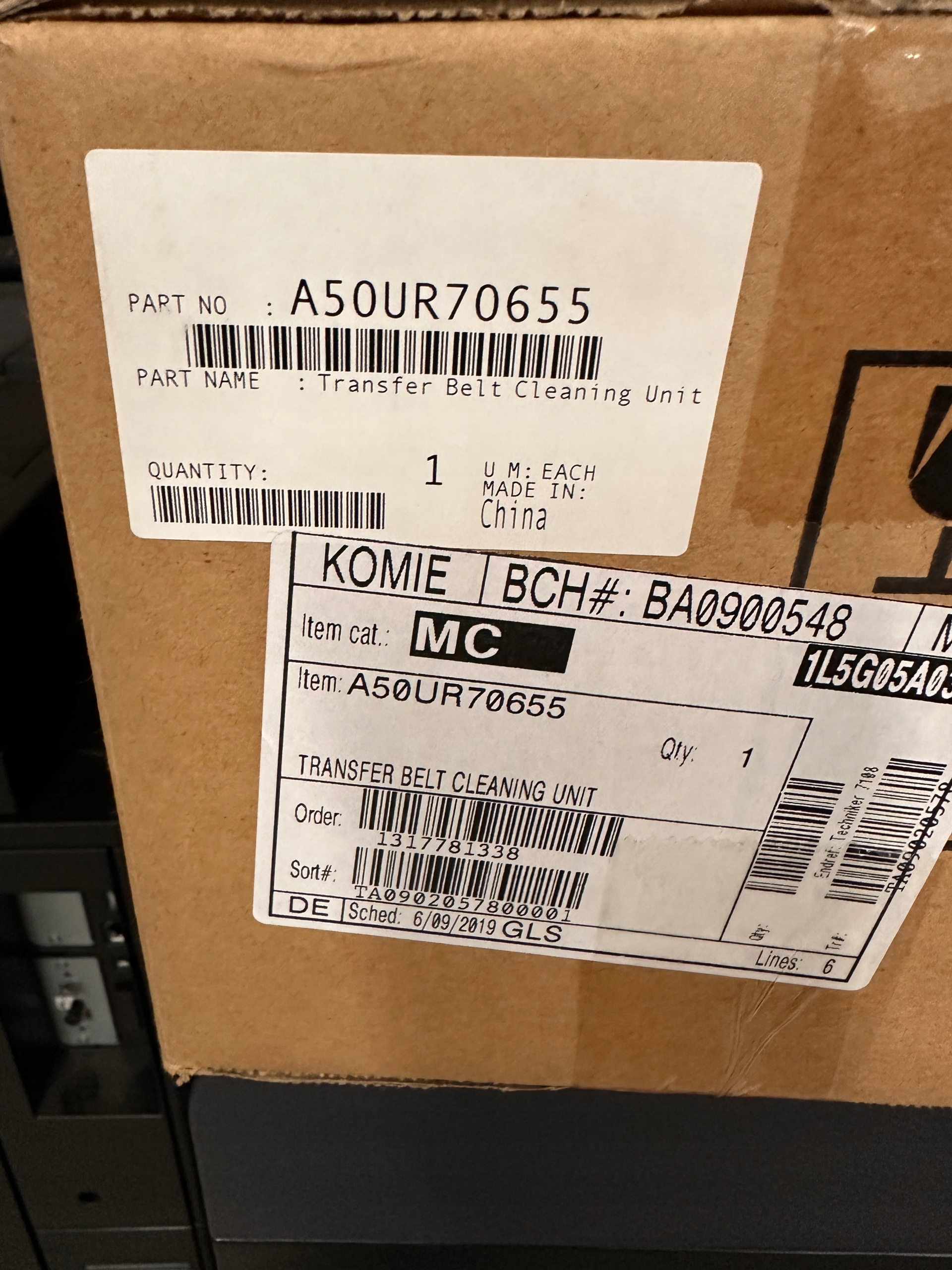 Konica Minolta Transfer Belt Cleaning Unit A50UR70655 – čisticí jednotka