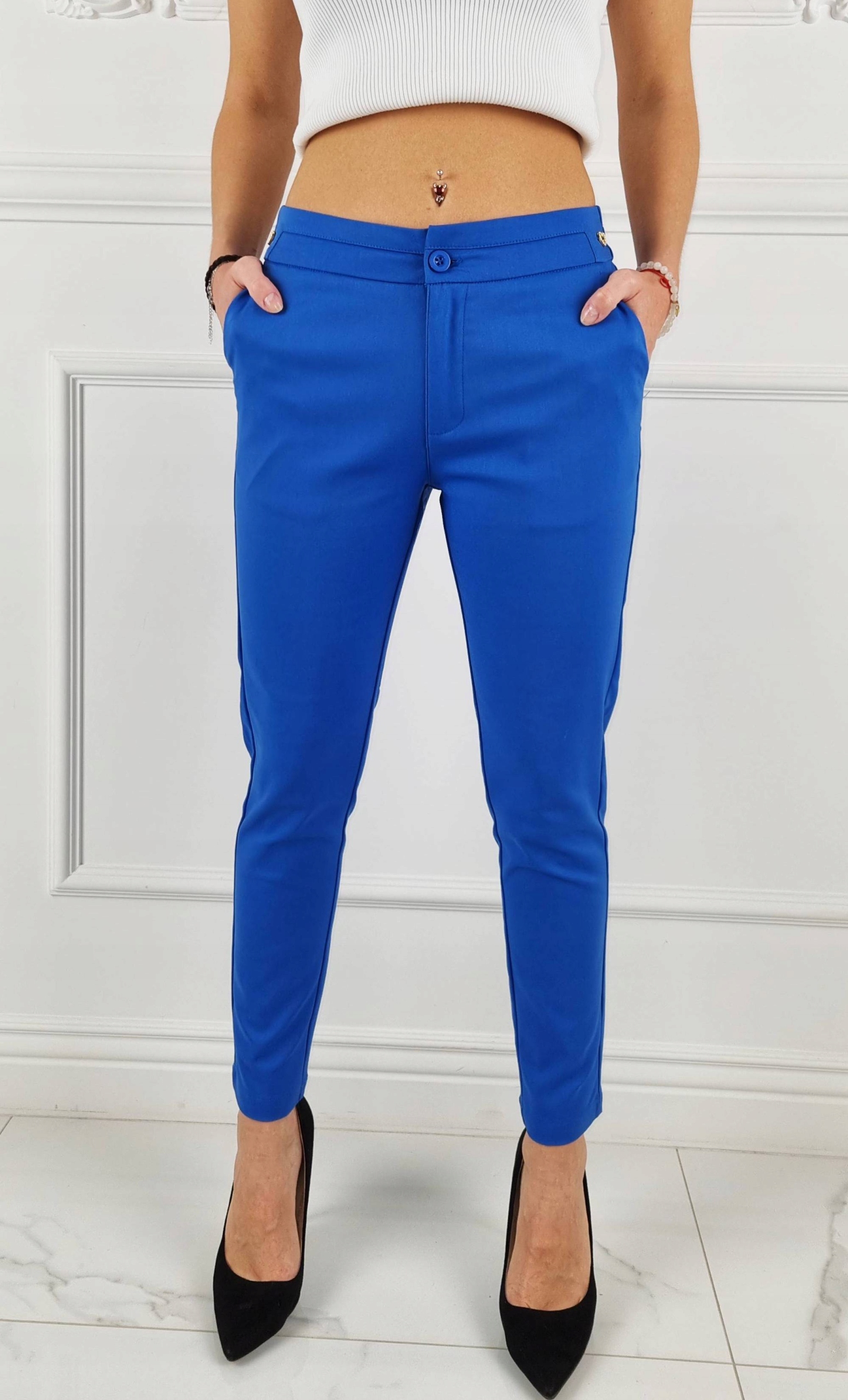 #ELEGANCKIE DAMSKIE SPODNIE - GUMKA 7/8 - FREESIA# Kolekcja Całoroczna