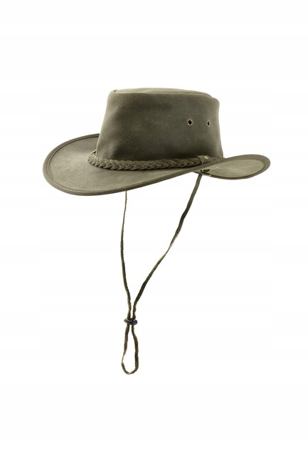 Kožený klobouk Origin Outdoors Pincher Olivová hovězí kůže vel. 60-61