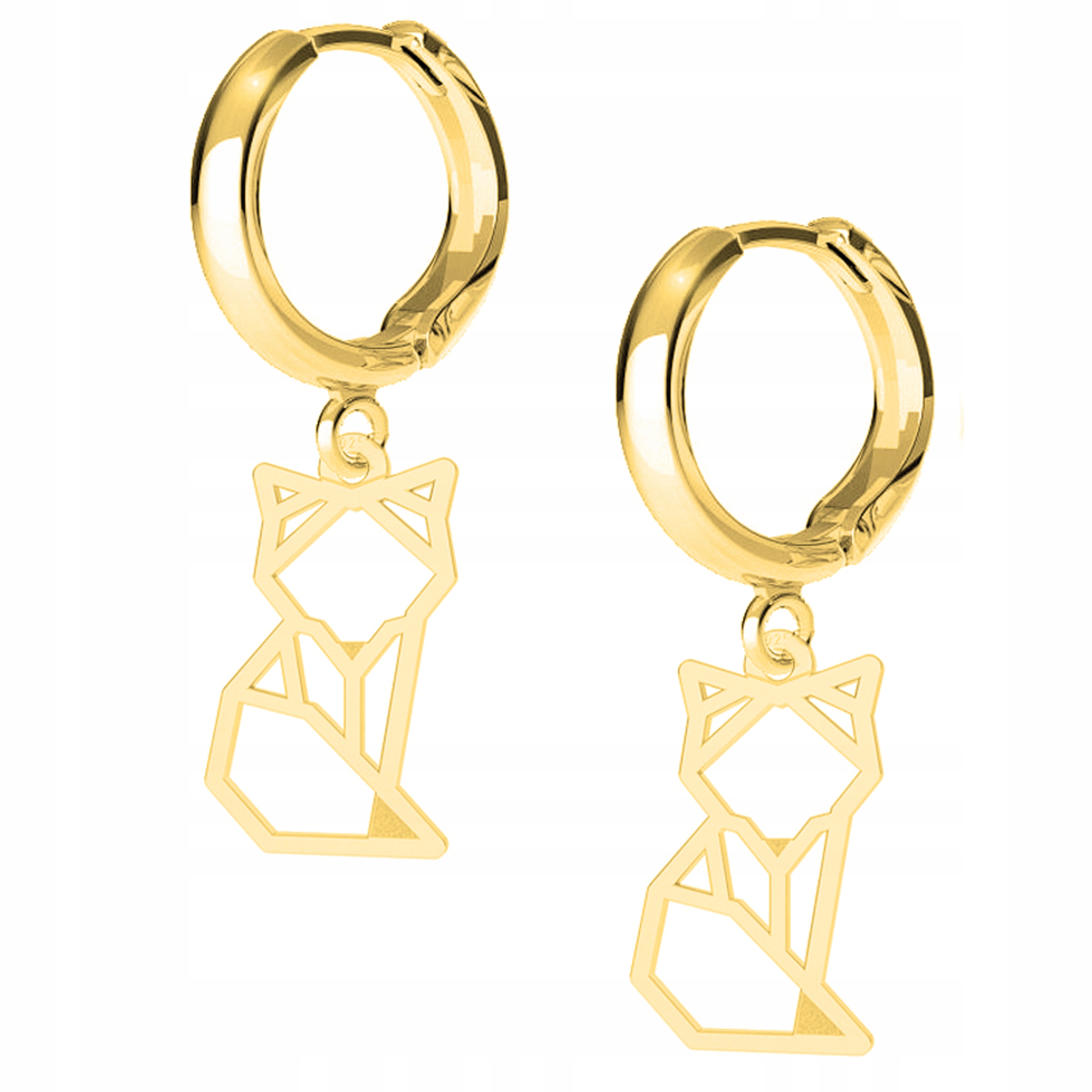 Náušnice zlaté Kočka Kotě Zvíře 925