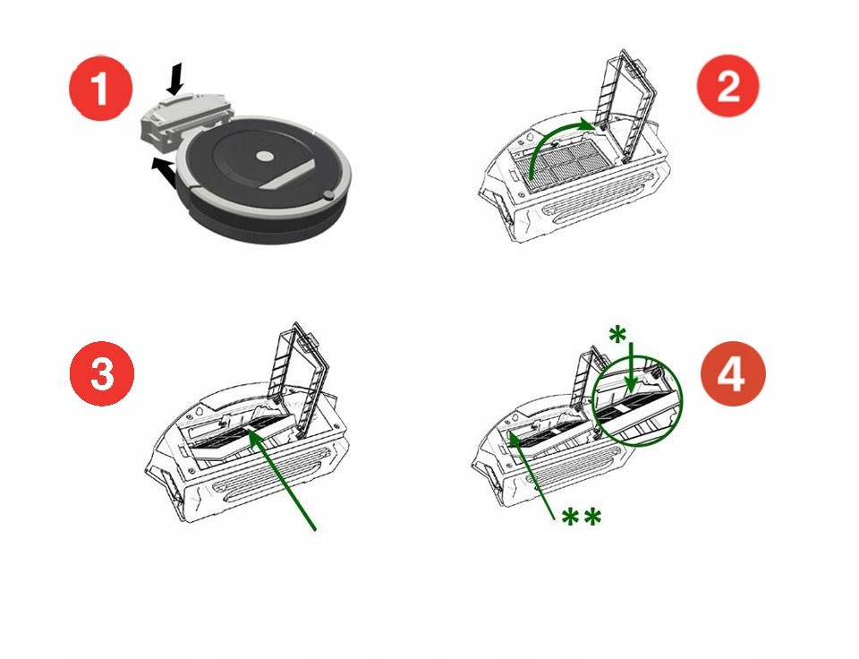 Irobot Roomba - Filtr HEPA 800 900 960 975 976 Producent Techkar