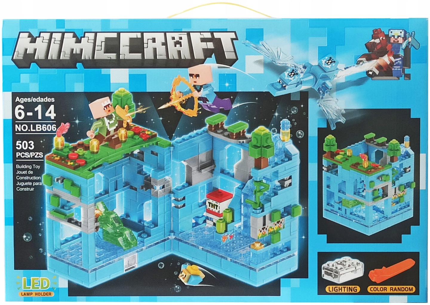 KLOCKI MINECRAFT LODOWA JASKINIA KLOCKI 503 EL Typ klocki konstrukcyjne