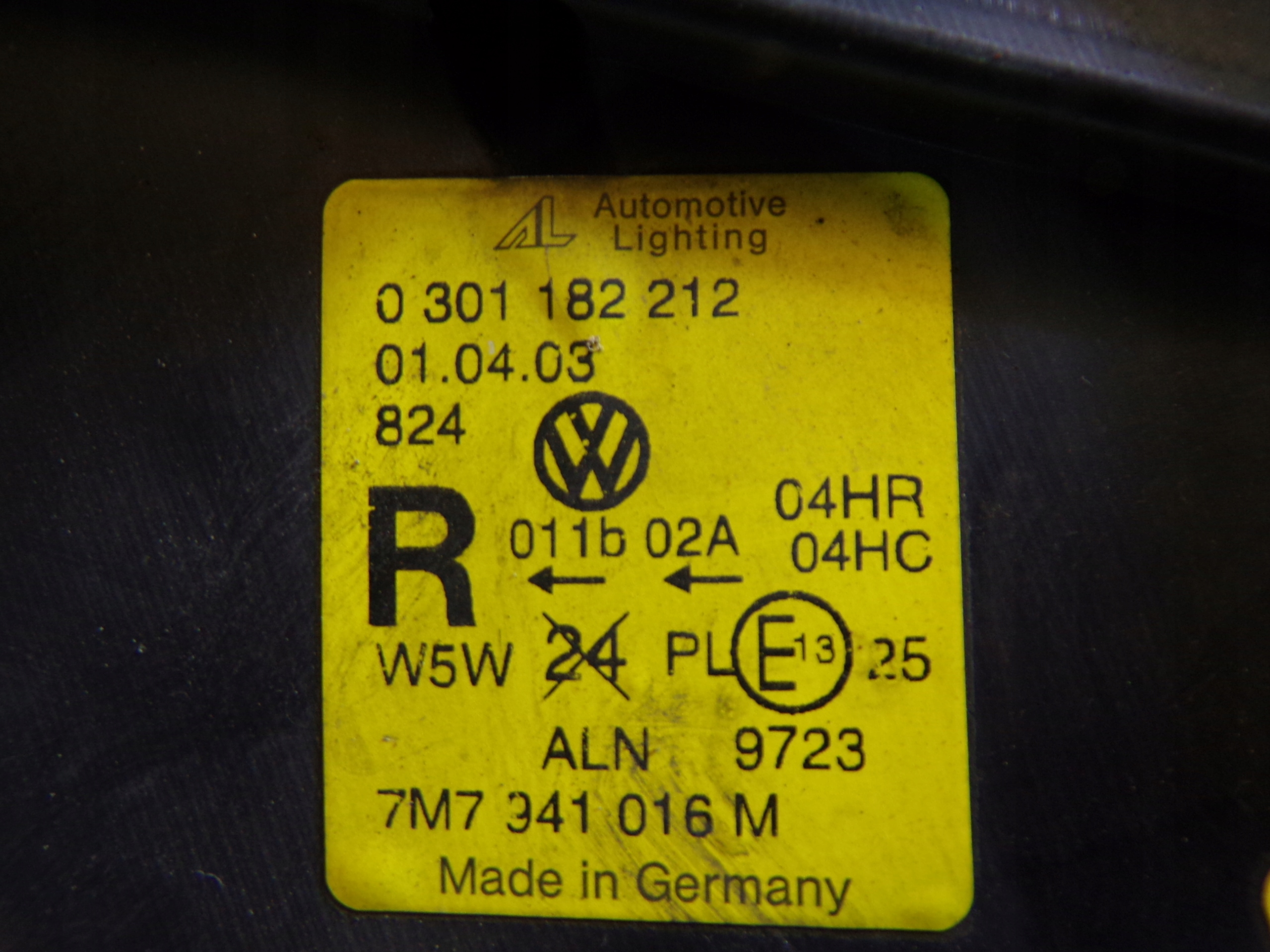 light front front right VW SHARAN 1 LIFT ALHAMBRA (2) (K)