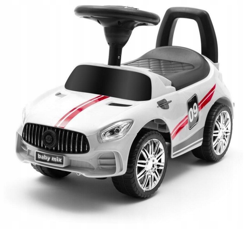 Jeździk dziecięcy z dźwiękiem Racer biały