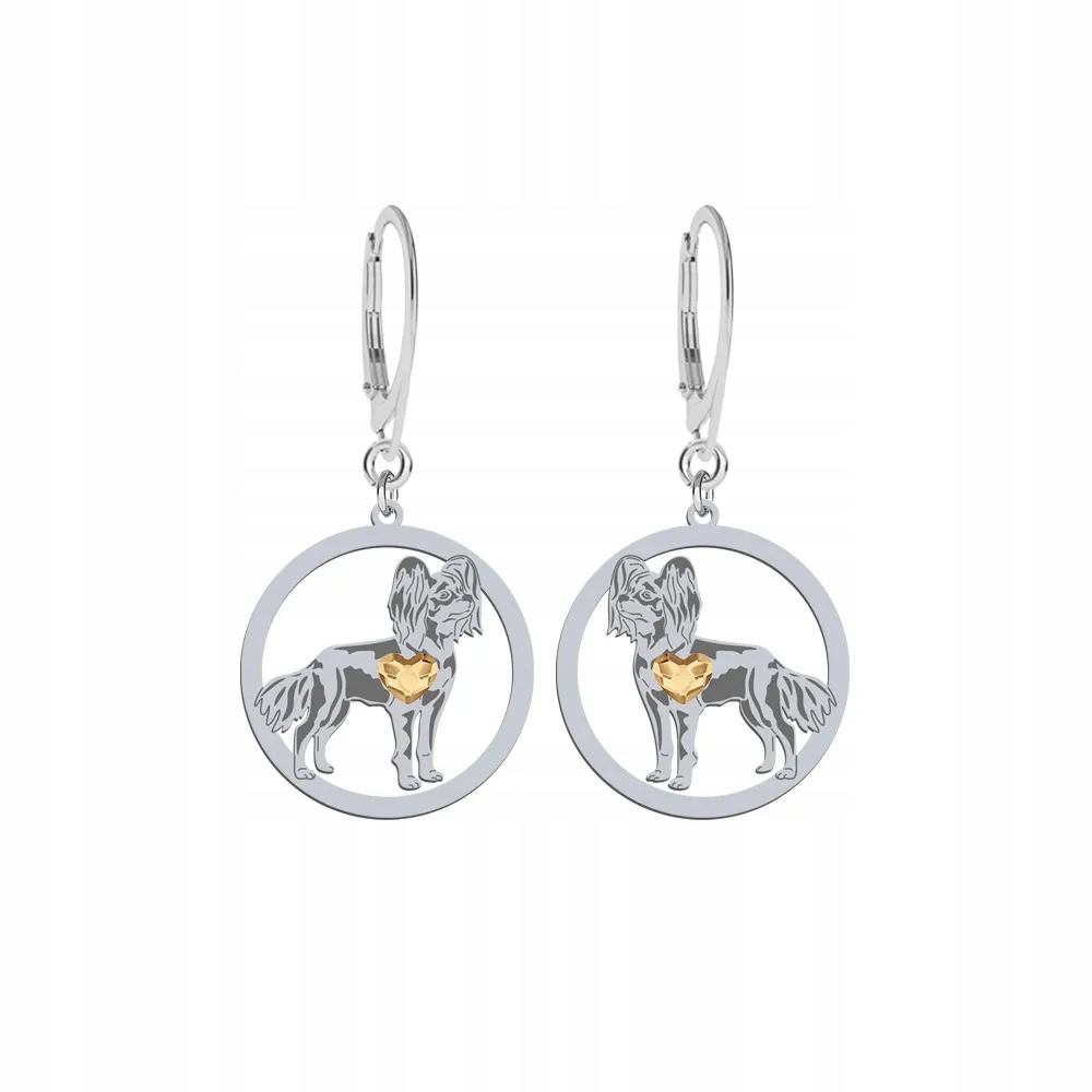 Stříbrné Náušnice s ruským psem Toy 925 Šperky Dárek Gravírování Bonus