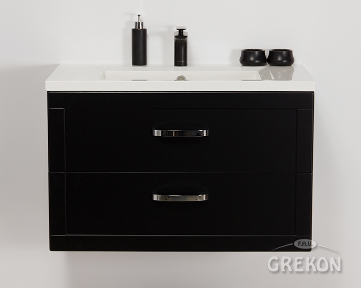 MEIVA meble łazienkowe czarna szafka + umywalka 80 Marka Gante
