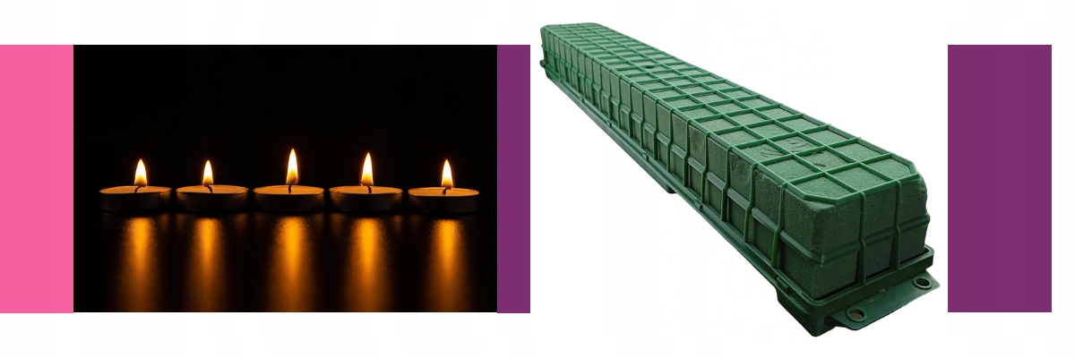 GARNET GĄBKA FLORYSTYCZNA LONG MOKRA DO KWIATÓW ŻYWYCH STROIKÓW 75 CM Wysokość 9 cm