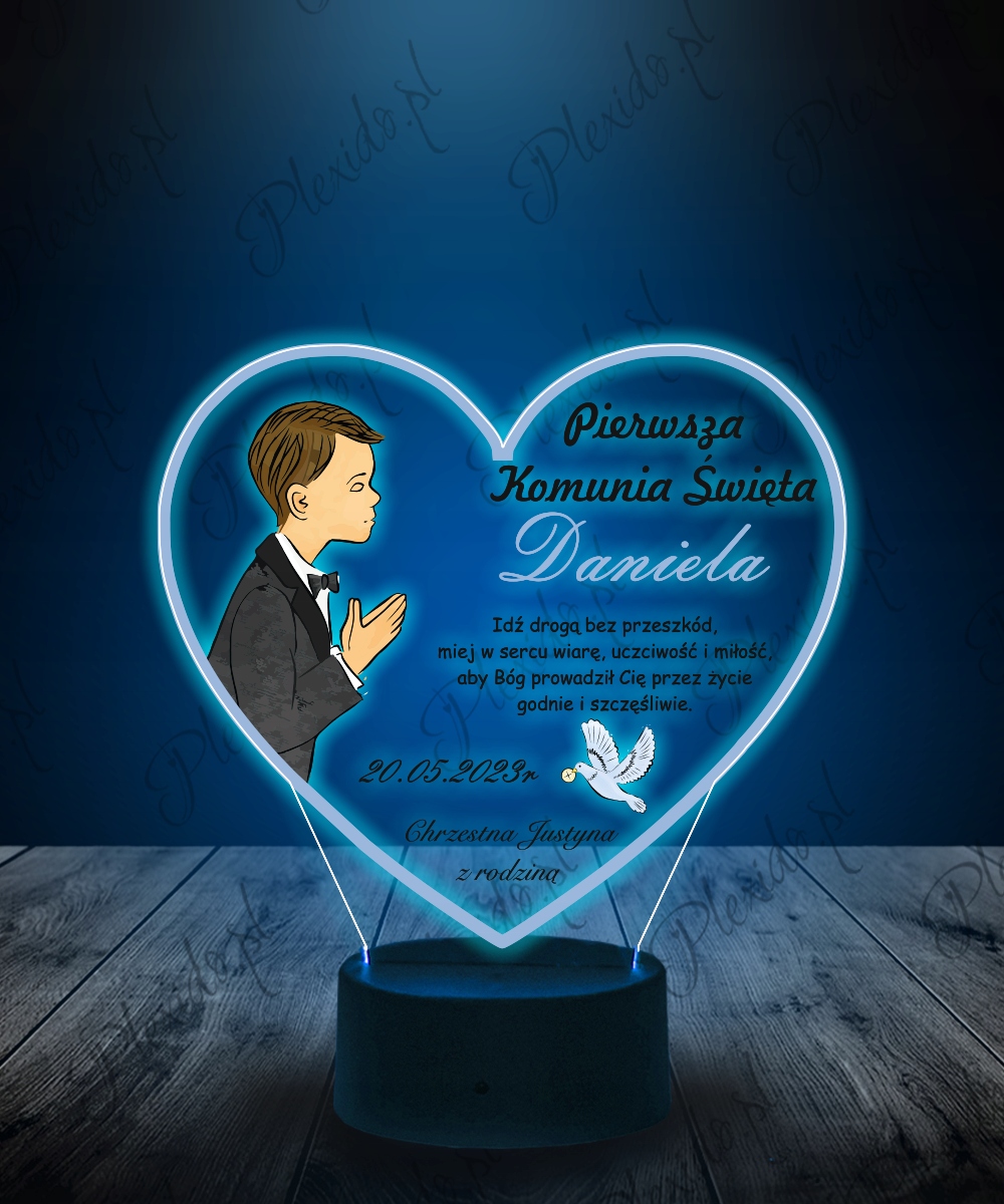 Lampka LED Pamiątka Pierwszej Komunii Serce Kod producenta 5905342836995