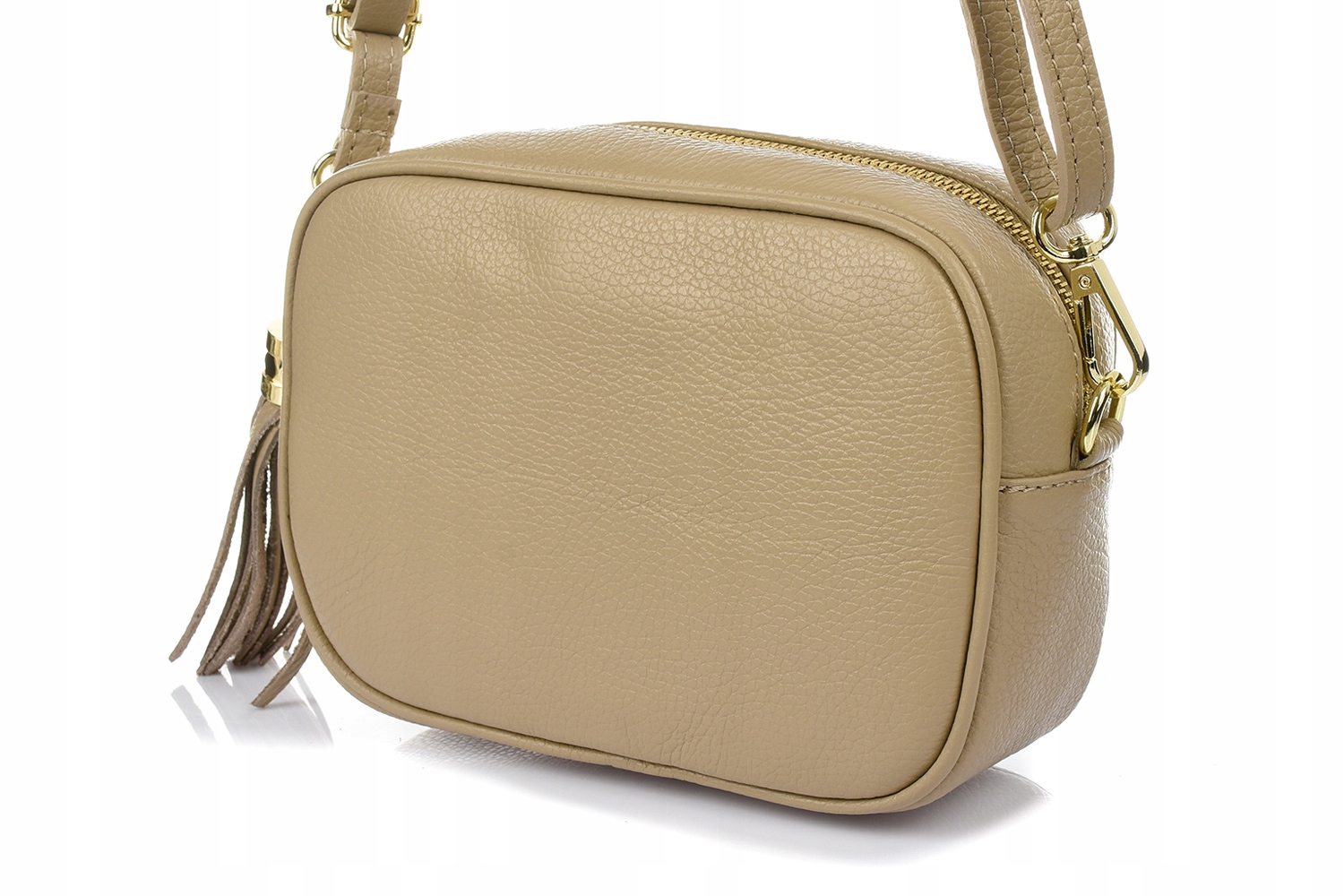 

Włoska torebka Listonoszka z frędzlem Skórzana